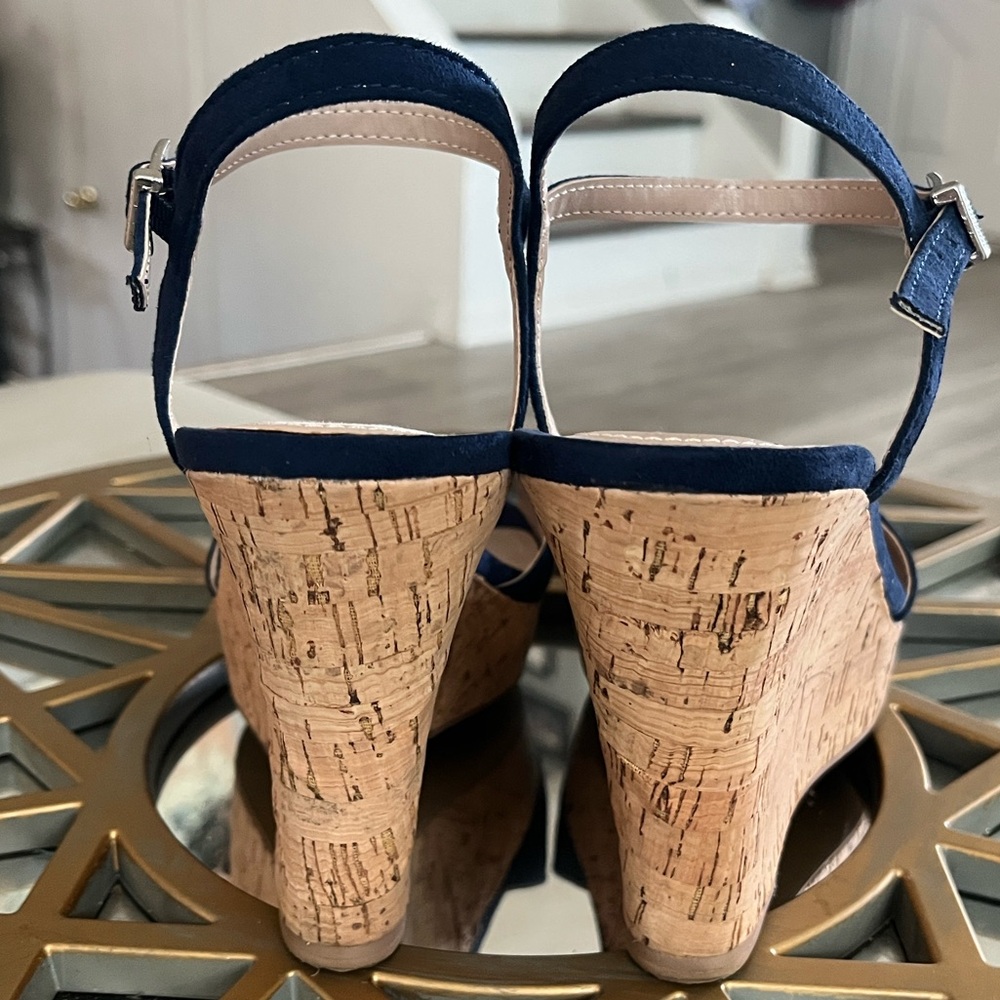 Charles by Charles David Navy Wedge Sandals - Picture 9 of 14